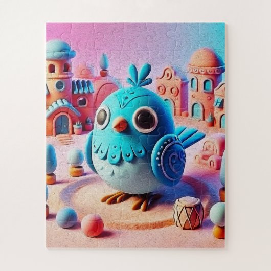 Puzzle Oiseau Bleu Charmant (Vertical)