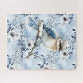 Puzzle Oiseau bleu sur une branche d'arbre (Horizontal)