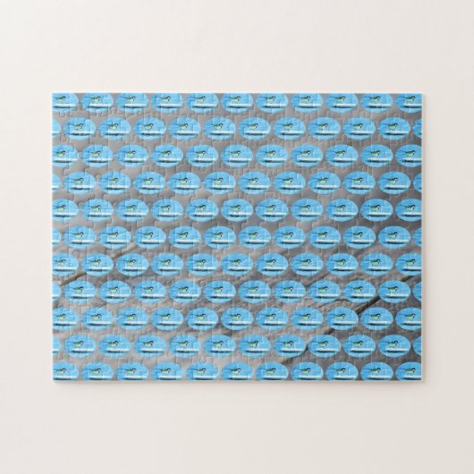 Puzzle Oiseau bleu Tit Nourrir une plaque de gâteau Diffi (Horizontal)
