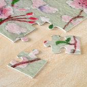 Puzzle Oiseau Bleu Tit Sur L'Arbre En Fleur De Cerisier (Côté)