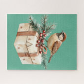 Puzzle Oiseau cadeau de Noël (Horizontal)