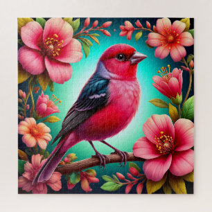 Puzzle Oiseau Coloré Perché sur une Branche