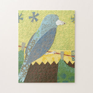Puzzle Oiseau coloré sur un fil