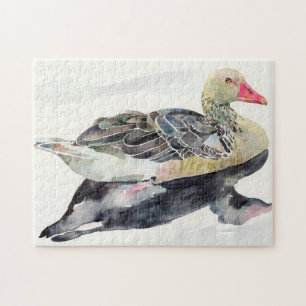 Puzzle Oiseau d'aquarelle d'aspiration de main, canard