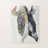 Puzzle Oiseau d'aquarelle d'aspiration de main, canard (Vertical)