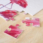 Puzzle Oiseau d'aquarelle de Flamant rose exotique (Côté)