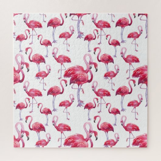 Puzzle Oiseau d'aquarelle de Flamant rose exotique (Vertical)
