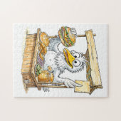 Puzzle Oiseau de bande dessinée au stand de poisson (Horizontal)