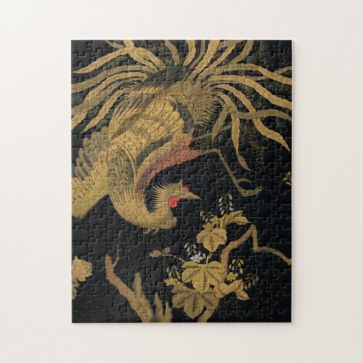 Puzzle Oiseau de coq d'or Classique japonais Antique (Vertical)