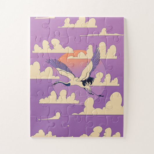 Puzzle Oiseau de grue rose asiatique (Vertical)