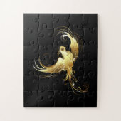 Puzzle Oiseau d'or sur Arrière - plan noir (Vertical)