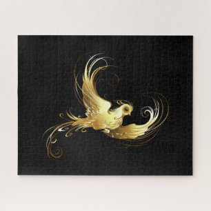 Puzzle Oiseau d'or sur Arrière - plan noir