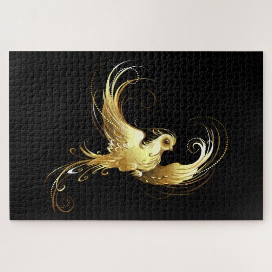 Puzzle Oiseau d'or sur Arrière - plan noir (Horizontal)