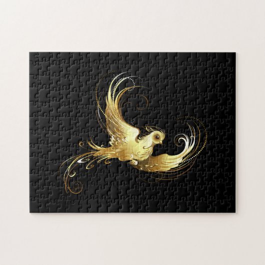 Puzzle Oiseau d'or sur Arrière - plan noir (Horizontal)