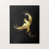 Puzzle Oiseau d'or sur Arrière - plan noir (Vertical)