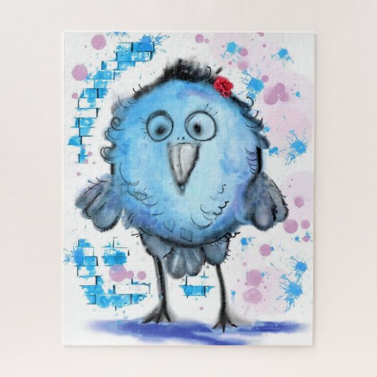 Puzzle Oiseau drôle - Aquarelle - Mignonne (Vertical)