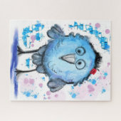 Puzzle Oiseau drôle - Aquarelle - Mignonne (Horizontal)