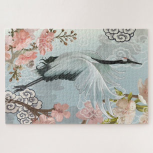 Puzzle Oiseau en vol Fleurs