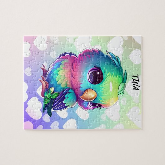 PUZZLE OISEAU ET COEURS EN COURS (Horizontal)