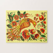 Puzzle Oiseau et fleurs ukrainiens Petrykivka peinture (Horizontal)
