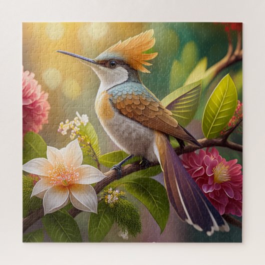 Puzzle Oiseau Fantastique à Crête Dorée (Vertical)