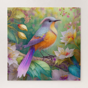 Puzzle Oiseau Fantastique à Tête de Lavande et Poitrine O