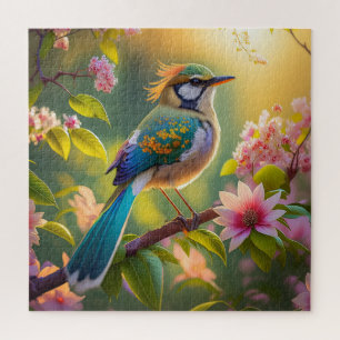 Puzzle Oiseau fantastique à tête verte et ailes de sarcel