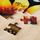 Puzzle Oiseau Macareux Abstrait Fantaisiste Dans Des Fleu (Côté)