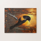 Puzzle Oiseau perché sur la branche dans la forêt automna (Horizontal)