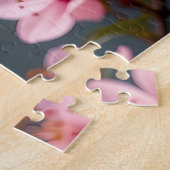 Puzzle Oiseau Rose Bleu avec Fleurs de Cerisier (Côté)