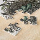 Puzzle oiseau vintage et nid (Côté)
