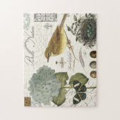 Puzzle oiseau vintage et nid (Vertical)
