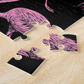 Puzzle Oiseaux Abstraits : Motif de mode monochrome (Côté)