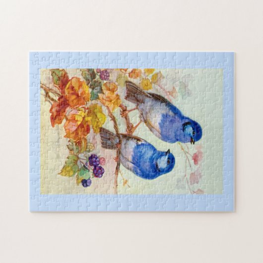 Puzzle Oiseaux bleus (Horizontal)