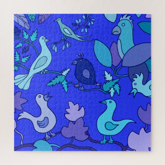 Puzzle Oiseaux Bleus (Vertical)