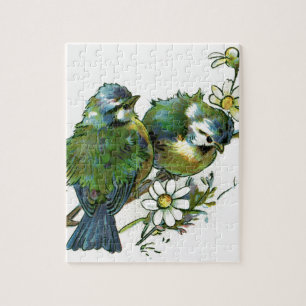 Puzzle Oiseaux bleus vintages