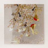 Puzzle Oiseaux de neige d'hiver de l'or Noël (Horizontal)