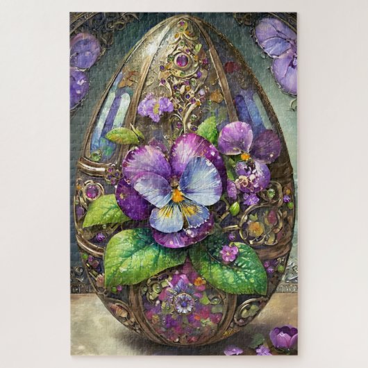 Puzzle Oiseaux en fleurs Pied violets Fleur sauvage Oeuf  (Vertical)