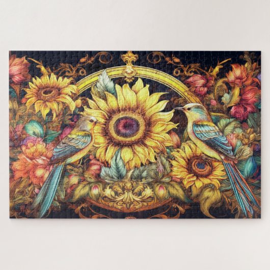 Puzzle Oiseaux et Tournesols (Horizontal)