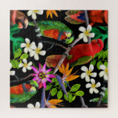 Puzzle Oiseaux exotiques Belles Fleurs Motif (Horizontal)