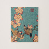Puzzle Oiseaux Fleurs Hokusai Art Japonais (Vertical)