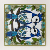 Puzzle Oiseaux geai bleu en papier découpé (Horizontal)