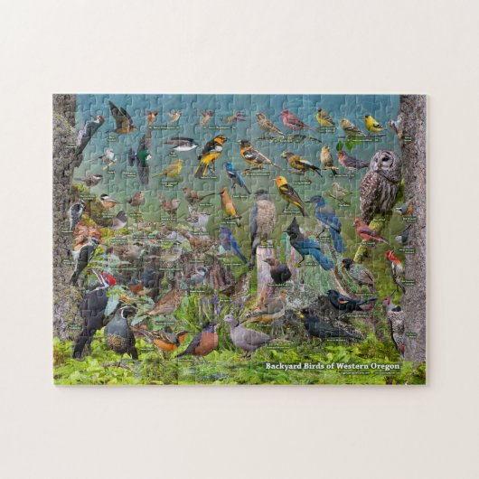 Puzzle Oiseaux jardins de l'ouest de l'Oregon (Horizontal)
