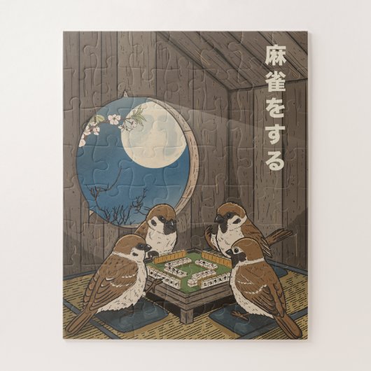 Puzzle Oiseaux jouant au Mahjong  (Vertical)