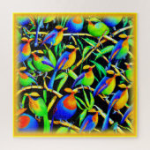 Puzzle Oiseaux Sur Peinture D'Arbre. Commandez dès mainte (Vertical)