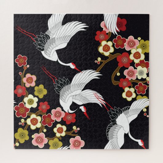 Puzzle Oiseaux volants : Heron de grue japonais. (Horizontal)