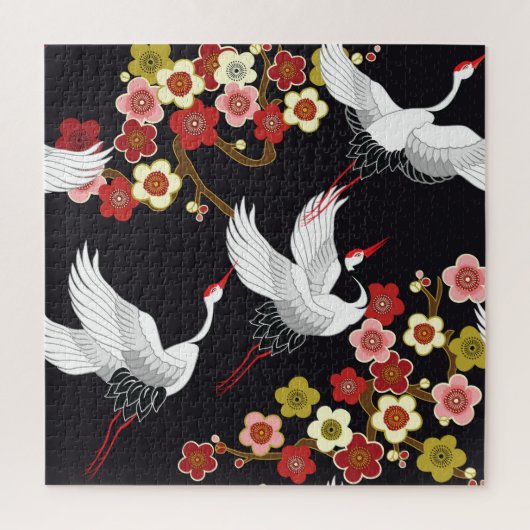 Puzzle Oiseaux volants : Heron de grue japonais. (Vertical)