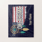 Puzzle Oklahoma États-Unis Carte Retro Vintage USA (Vertical)