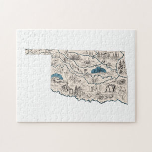 Puzzle Oklahoma Formé Vintage Oklahoman carte photo
