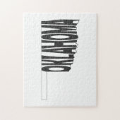 Puzzle Oklahoma Nom de l'État Mot Art Noir (Vertical)